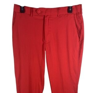 Bagazio Dress Pants Mens 30x30 Red Slim Fit Stretch Tapered Casual Work